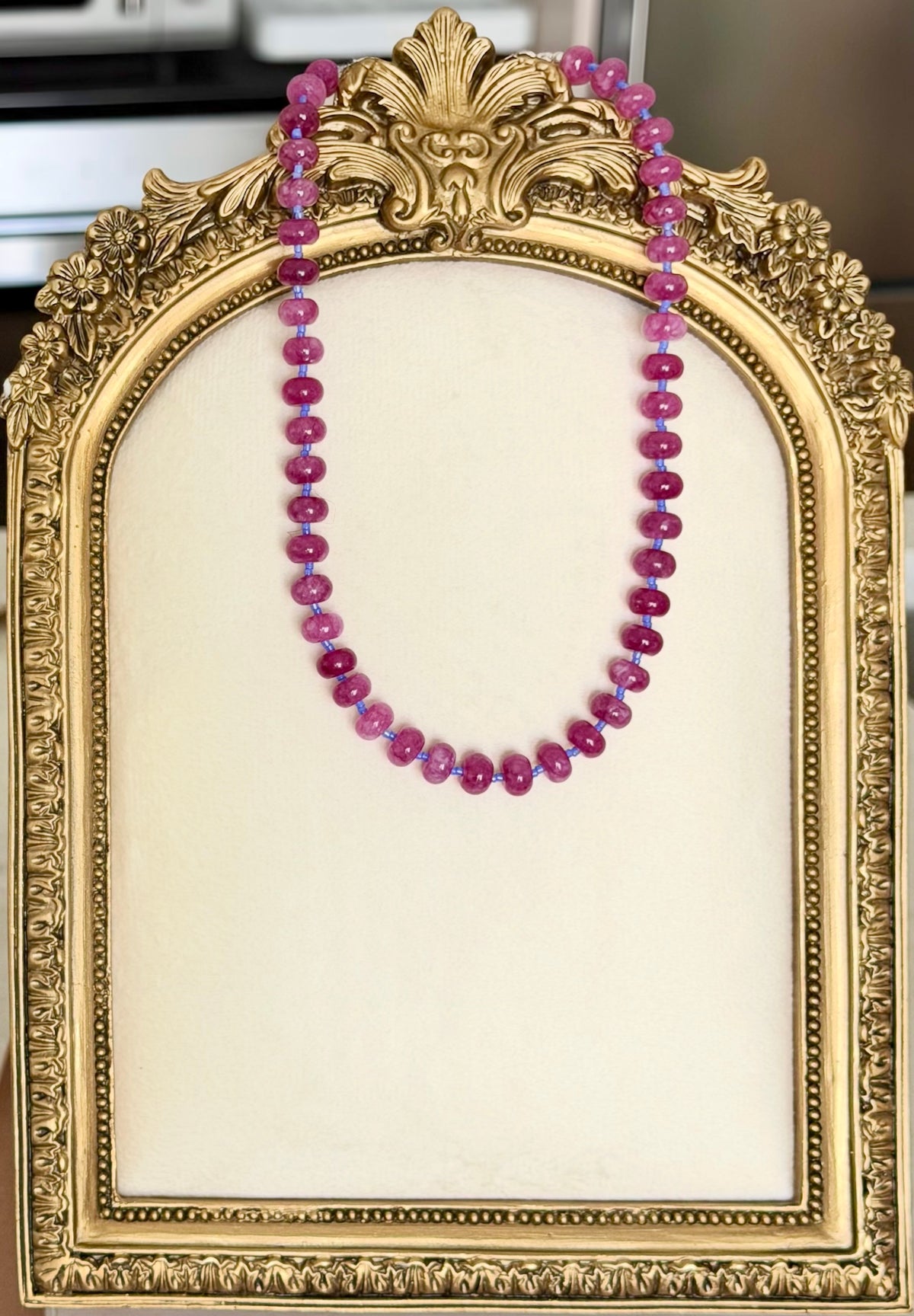 Juice Box Magenta Bead Necklace